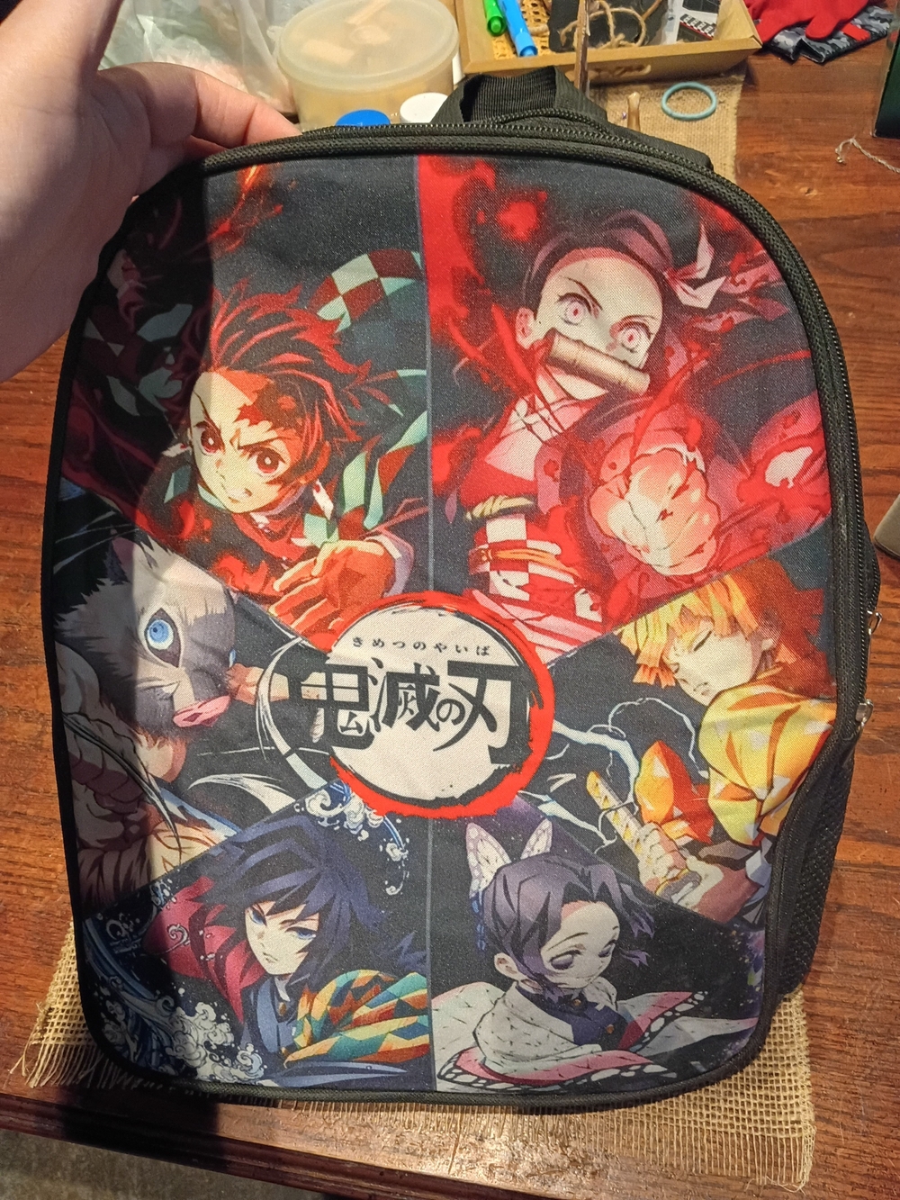 Anime Print Teenagers Ages Backpack — Multicolor And Pencil Case Set